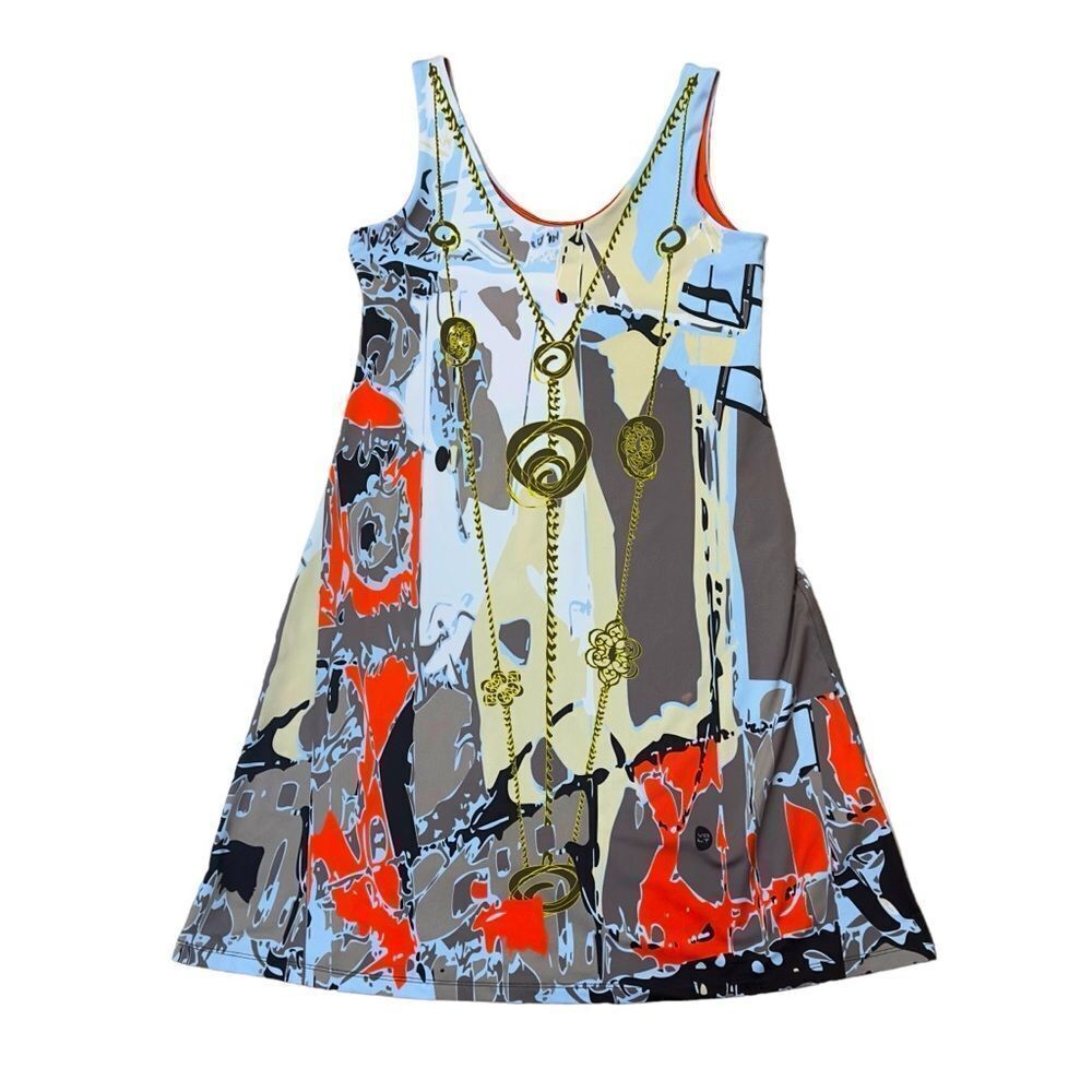 Abstract Print Sleeveless Dress